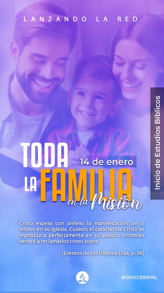 "Toda la Familia en Misión", este domingo 14 de enero, estará dando inicio un nuevo ciclo de Estudios Bíblicos, para todas aquellas familias dispuestas a lanzar la red por Cristo.