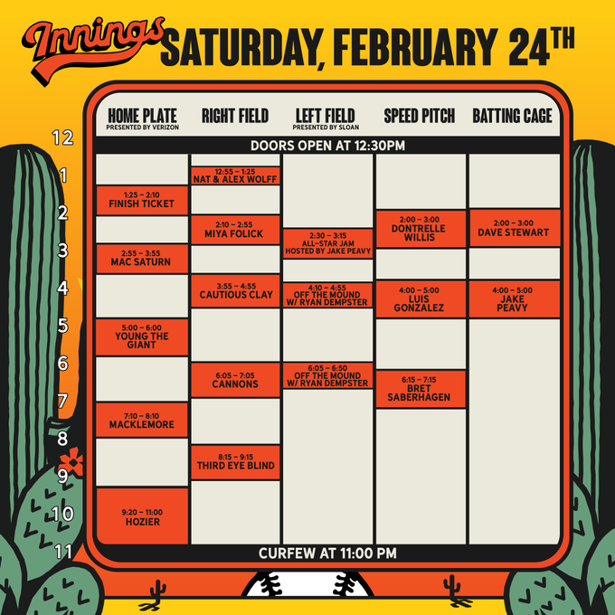 Innings Festival Lineup Schedule 2025