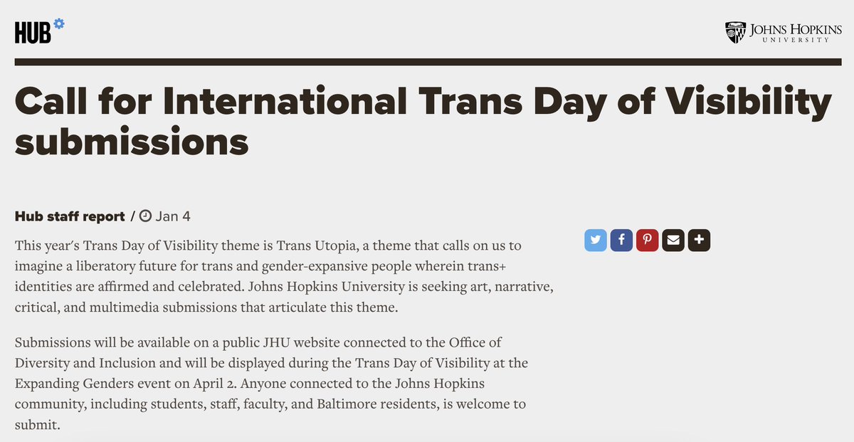 Johns Hopkins unveils trans day of visibility 2024 theme: Trans Utopia