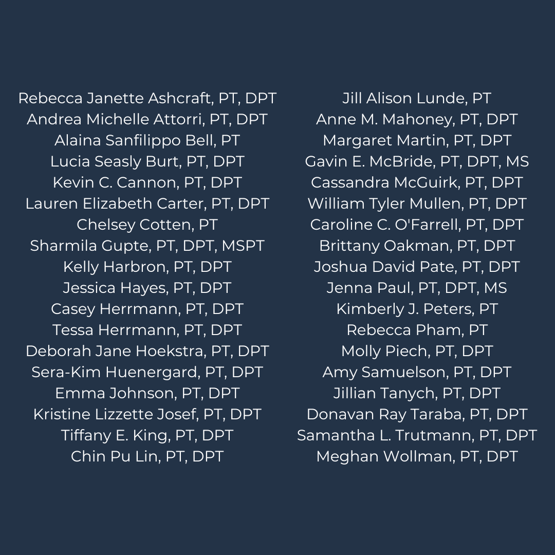 APTAcvp's tweet photo. The Academy of CVP PT would like to thank the following members on becoming Board-Certified Clinical Specialists in Cardiovascular and Pulmonary PT in 2023. We will be recognizing these members at our Annual Membership Meeting at CSM.  Congratulations on your achievements! https://t.co/GdwVGkKNGG