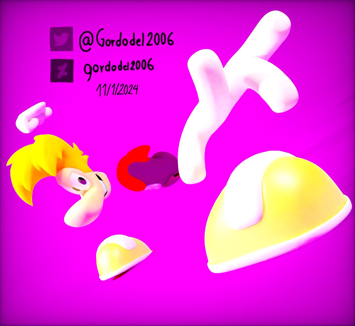 Gordodel2006's tweet photo. Get ready for this.
#Rayman #Rayman2 #Rayman3 #RaymanInThePhantomShow #Raymanfanart #RaymanUbisoft #Ubisoft #UbisoftRayman #UbisoftFanart #Blender #Blender3d #Blendercycles #3d #3DModel #3drender #3dmodeling #NewProfilePic https://t.co/CdJqPgkbOw