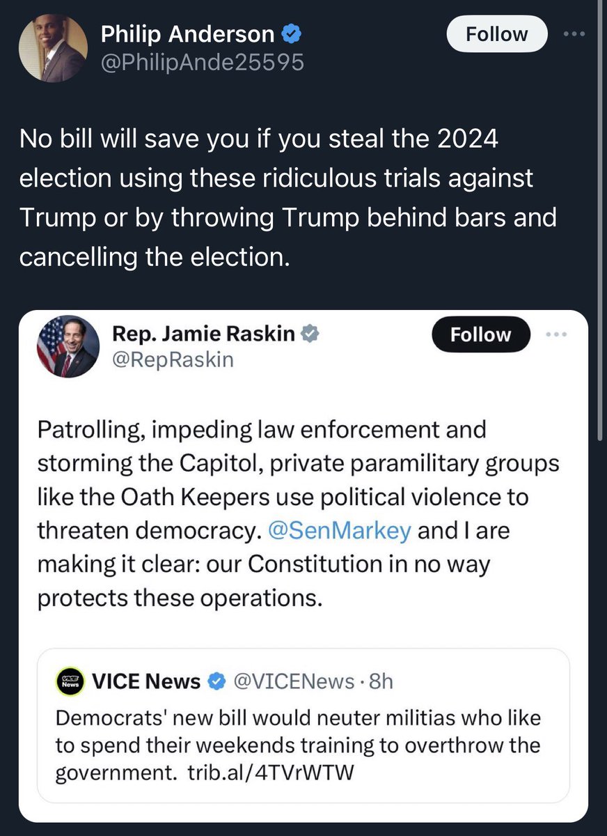 SatireAP's tweet photo. All day everyday Philip Anderson is making threats. Anybody paying attention? This guy is out on pretrial and has already been warned by the court about his threats @RepRaskin @CapitolPolice @FBI @FBIWFO @DHSgov #Jan6th #JamieRaskins @RepColinAllred #WashingtonDC #Texas https://t.co/CNJ0y8fUWw