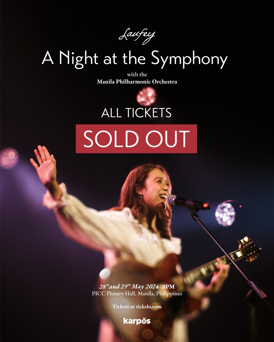 karposmm's tweet photo. #LaufeyInManila: TICKETS ARE SOLD OUT‼️

Get ready to be bewitched by @laufey for two consecutive nights at the PICC Plenary Hall this May 28 &amp; 29 🪄 https://t.co/F3wzFIQhp5