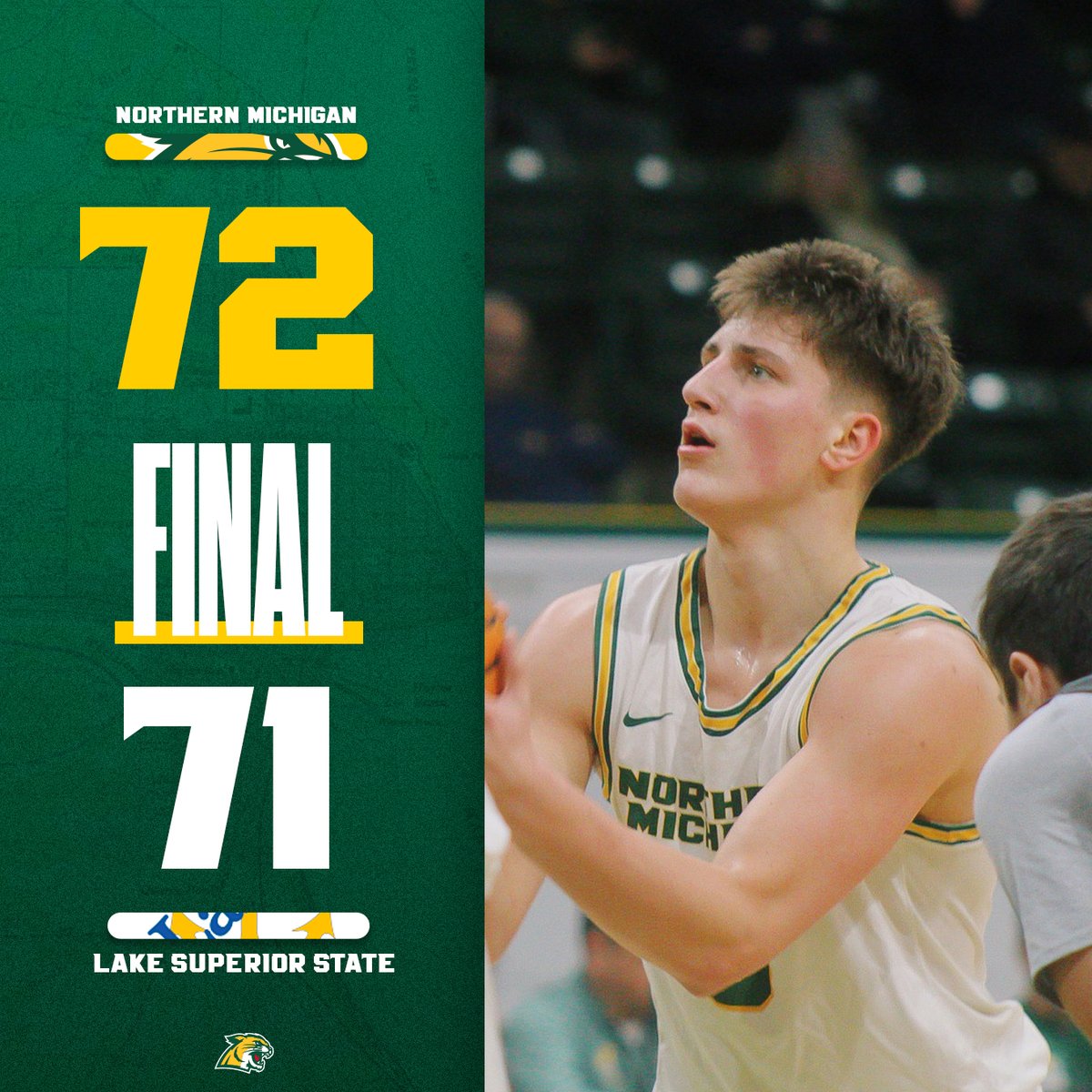 NMUMensBBALL's tweet photo. The bank was open. Max said so. 

'Cats win off of a Max Weisbrod game-winner and take down the Lakers! https://t.co/LsT7rlFdnX