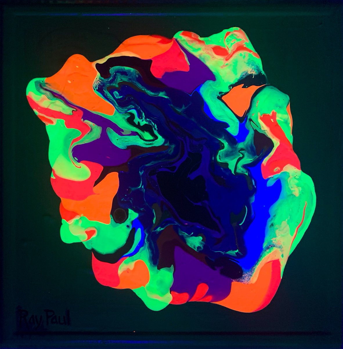 raypaul4's tweet image. "Heart Chakra Framed," acrylic, latex and enamel on board and frame, 11" x 11" 2024 #abstractart #abstractpainting #popexpressionism #neonpainting #chakraart #moffittcancercenter #sarcomasurvivor #myselfisthestar #neonkundalini