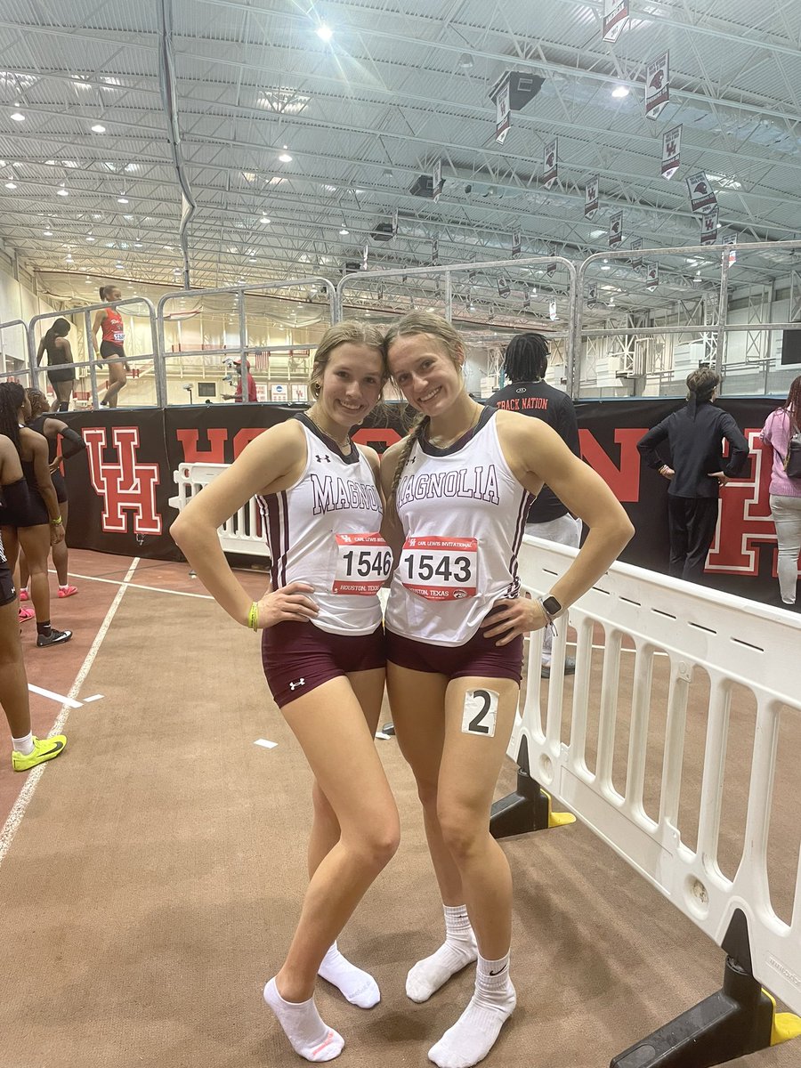XC_Magnolia's tweet photo. The track is hot tonight. New personal best in the 400m dash go to @hannah_cleve71 , @Paige_Matthews4 , and @violet_unruh with a new school indoor record in the 400m Dash. Great job, ladies. https://t.co/Ju1I5RVREm
