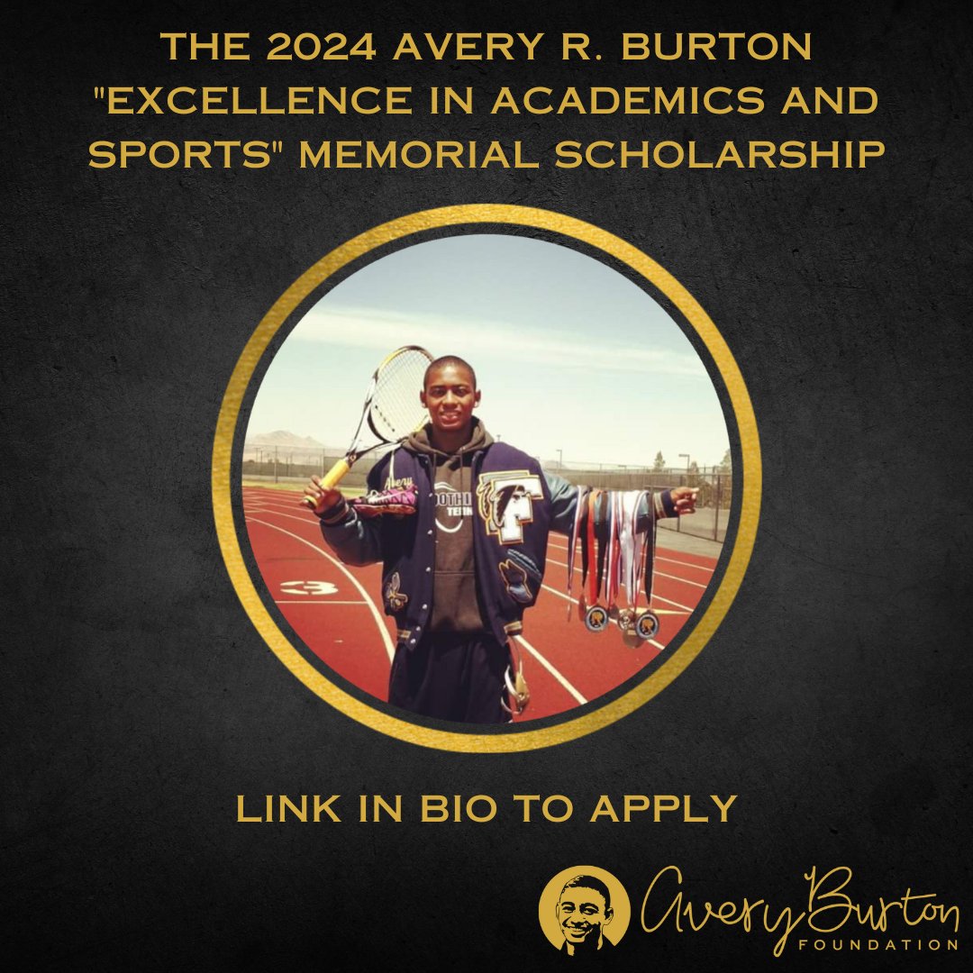 keepitrealmntl's tweet image. TO HONOR HIS MEMORY AND ENCOURAGE CONVERSATION ABOUT MENTAL HEALTH: The 2024 Avery R. Burton "Excellence in Academics and Sports" Memorial Scholarship is open! Five $1,000 scholarships will be awarded to five college-bound high school seniors local to Clark County NV.
