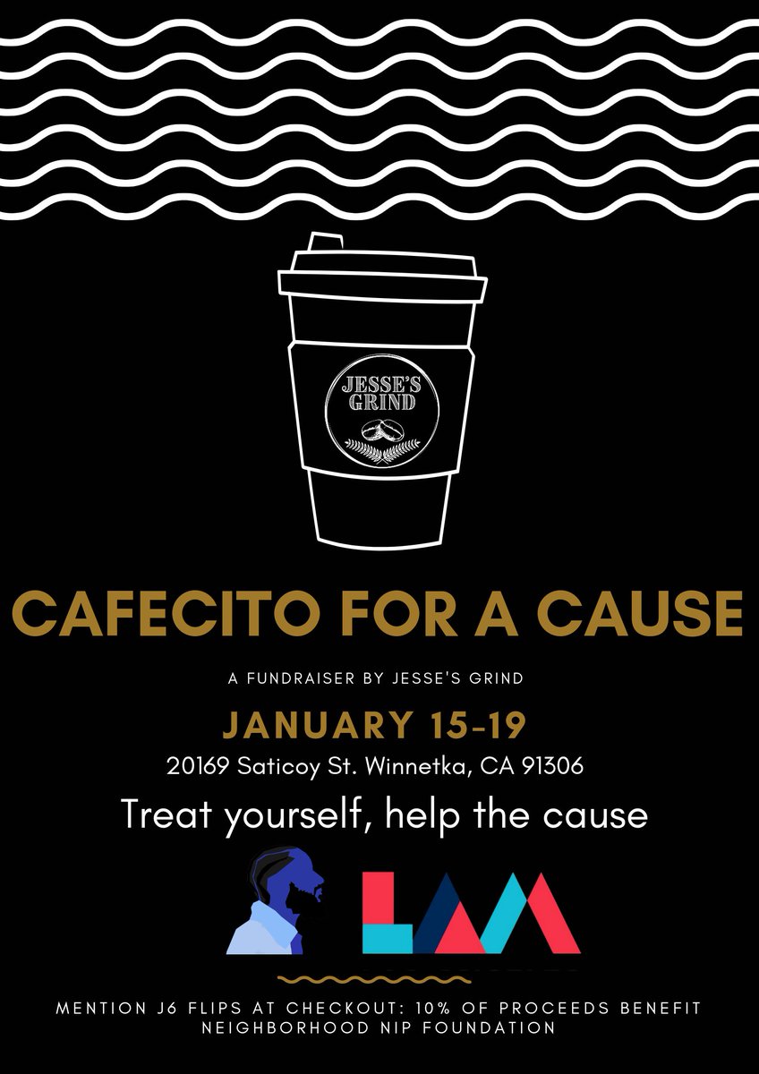 My friends at Jesse's Grind are donating a percentage of all proceeds from Jan. 15-19 to my <a href="/lamarathon/">Los Angeles Marathon</a> fundraiser for the Neighborhood Nip Foundation. Just mention J6Flips at the register.

Or donate directly: fundraisers.hakuapp.com/jonathan-andra…