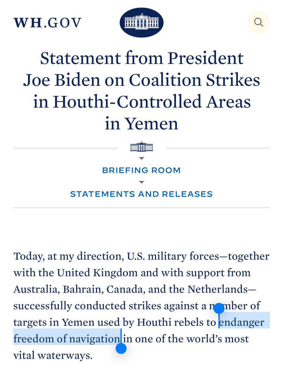 Israel has been shooting fishing boats from Gaza every day for almost 20 years to destroy its fishing industry and keep it economically de-developed. Now that the Houthis are giving Israel a taste of its own medicine, the U.S. invokes “freedom of navigation” to attack Yemen.