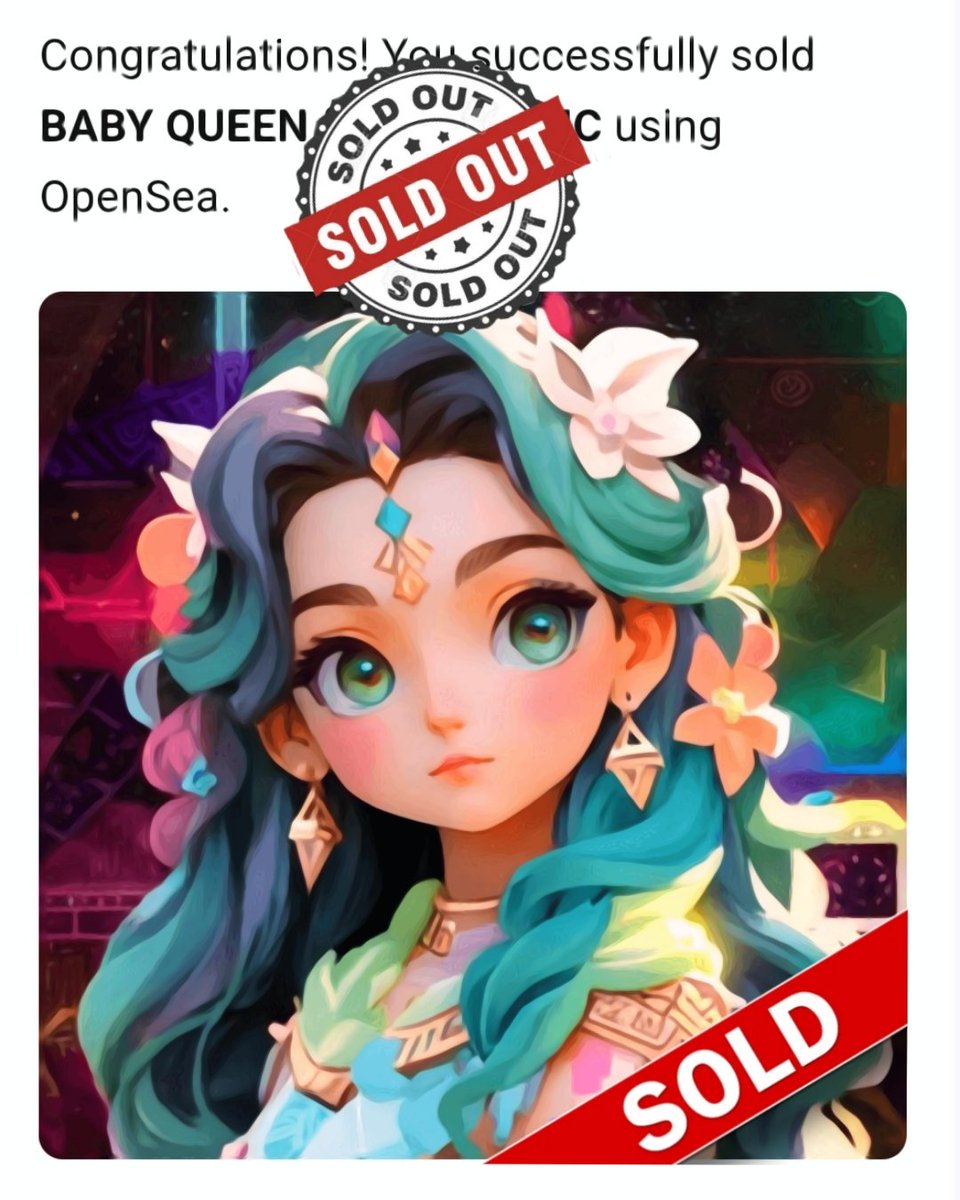 Good morning, cutie! ☀️ Yay, NFT SOLD to the lovely @SAS_UZB  💖 Big hugs for your support. Explore my adorable Galaxy Art Collection on OpenSea: [opensea.io/collection/gal…](opensea.io/collection/gal…) #NFT #Cutenft 🚀