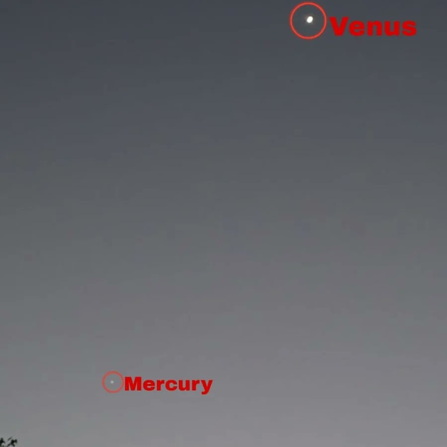 Mercury Capture : January 2024 Aryabhatians spotted and captured the first planet at its greatest elongation from the Sun in today's morning sky. Venus also visible in the frame. Kudos to the boys !