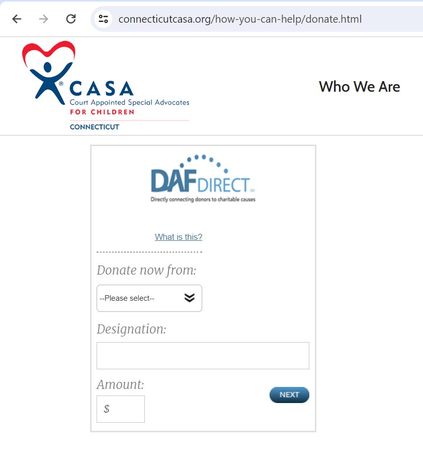 There are many ways to support the #CT #CASA movement for #children, which relies on a blend of public, foundation & donor dollars.
One way is through a donor-advised fund (#DAF #HalfMyDAF), with a link via our #Donate page here:
connecticutcasa.org/how-you-can-he…
Help #ChangeAChildsStory