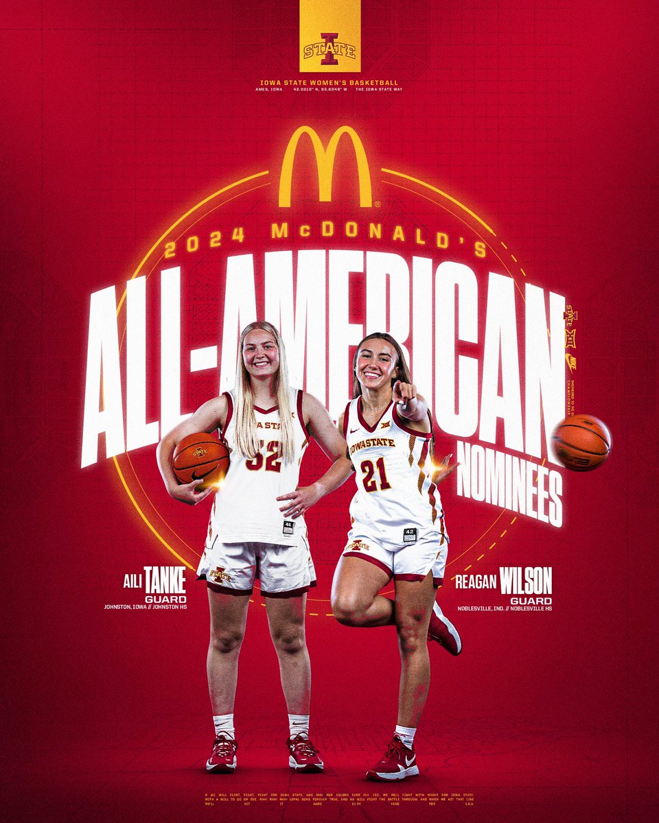 Future Cyclones have been nominated for the McDonald’s All-American Games!! Future is bright! 🌪️🏀🌪️