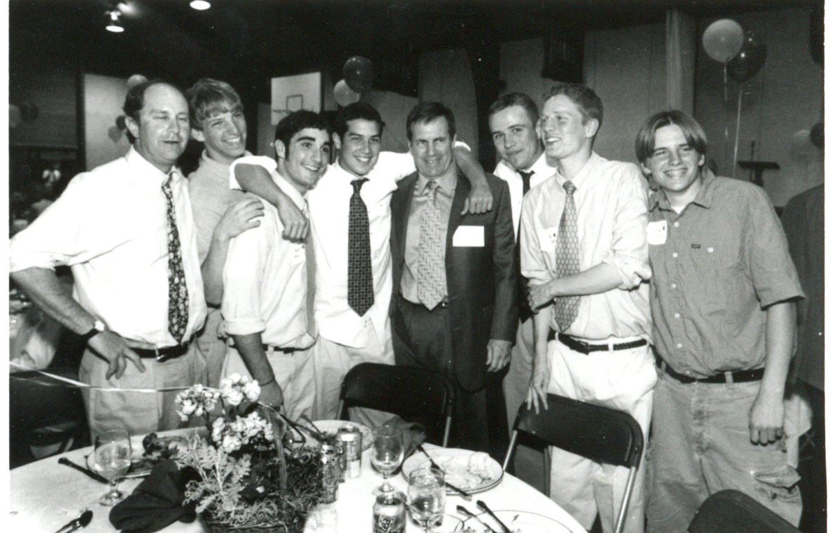 DomFromWoosta's tweet photo. With the news that Bill Belichick and the Pats have parted ways, we remember when Belichick came to Fenn in 2000 (following his first season in New England) for a night celebrating our athletics! What a night that was, and what a tenure Coach Belichick had here in New England! 🏈 https://t.co/w95A8cWN6K