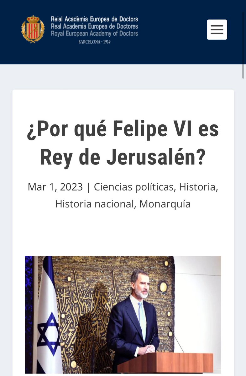 Y Felipe VI  es Rey de Jerusalén