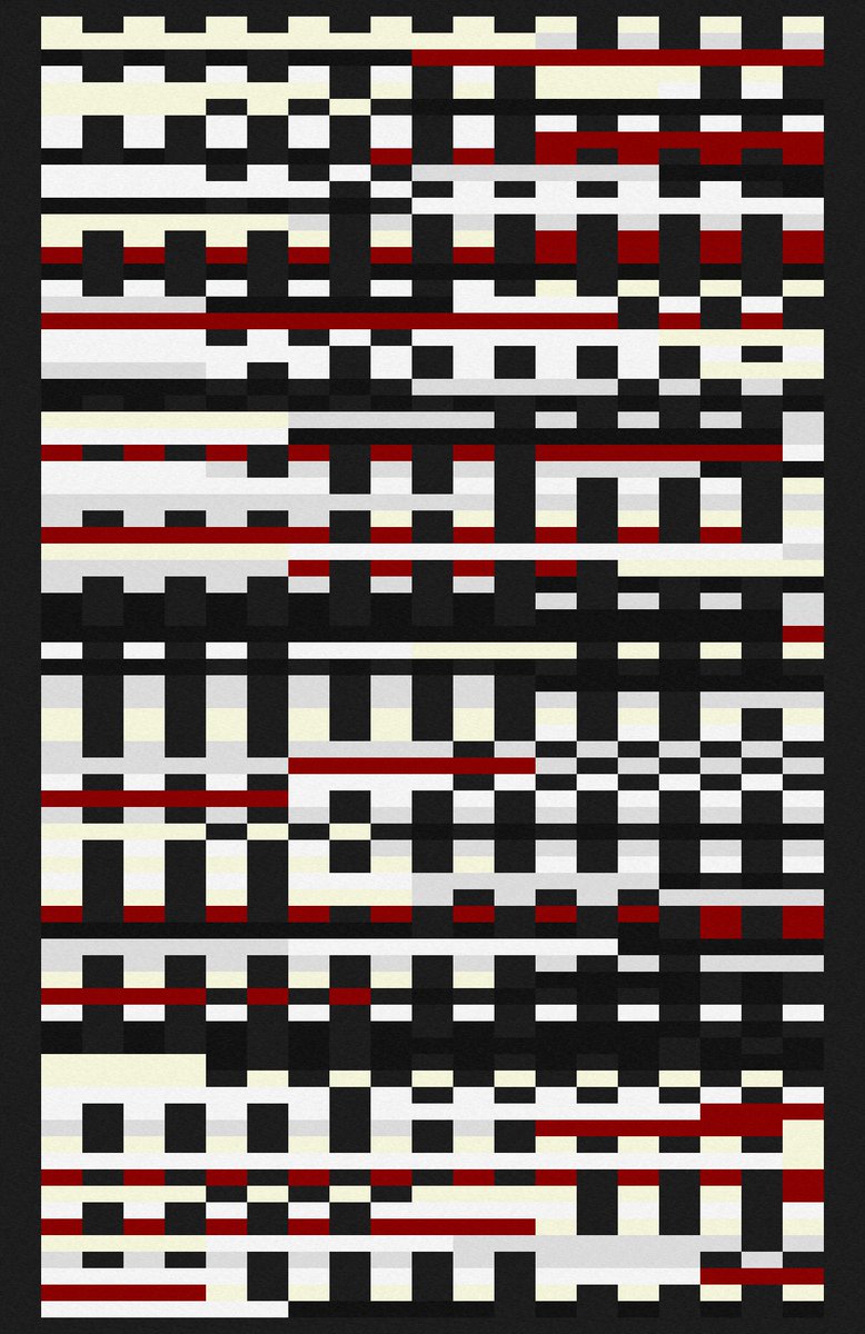 Gn 🌜

My take on #genuary11 - 
In the style of Anni Albers(1899-1994) 

#genuary2024  #genuary