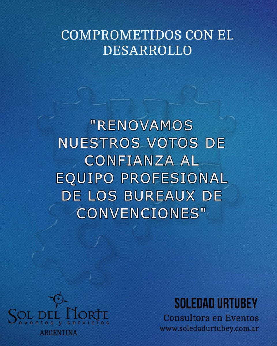 En la industria de reuniones renovamos nuestros votos de confianza hacia el equipo profesional multidisciplinario del Destino como Sede de Eventos liderado por el Bureau de Convenciones, quienes en cada destino coordinan acciones concretas para..
soledadurtubey.com.ar/?p=918
#meetings