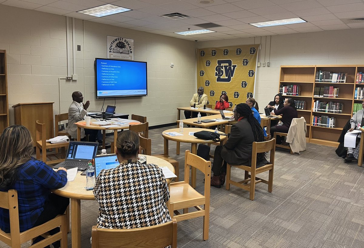 DrNormanCSauce3's tweet photo. @SWDPanthers Reality Check today with our High School Area Support Team - thank you Principal @ThomasGlanton, APs Dr. McNair, Mr. Ward & team for your student-centered data driven efforts to elevate conditions & outcomes for all of our Panthers! #MIRACLESinAction https://t.co/IEqBXbLmnS