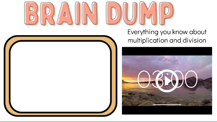 MaryBoydFCPS's tweet photo. Absolute favorite quick and easy way to incorporate retrieval practice! Today we dumped everything we know about multiplication and division to help us make sense of word problems. https://t.co/8bbQQompYO