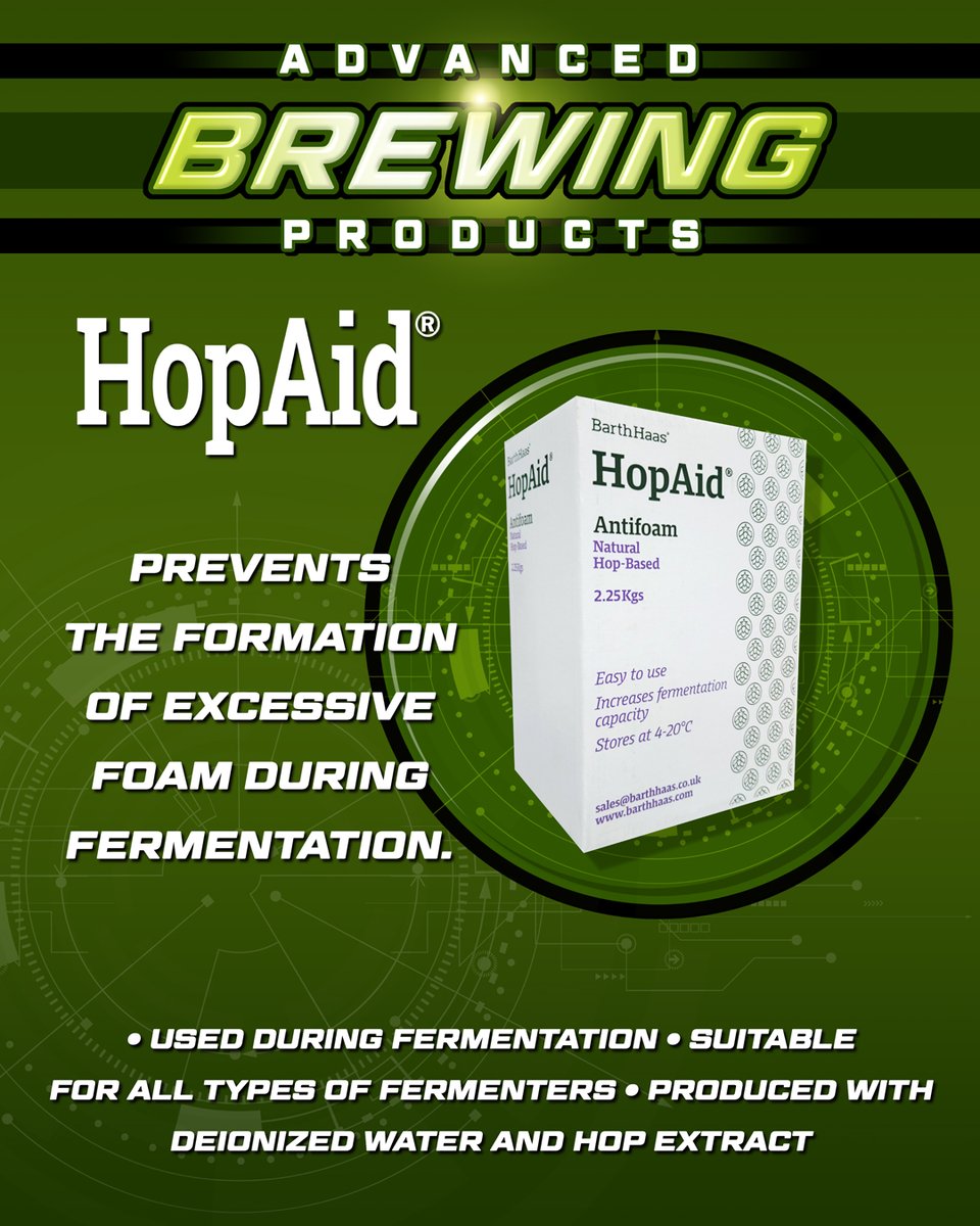 WVHops's tweet image. Today’s Advanced Product feature is HopAid® Antifoam! Check out our full line of brewing products at willamettevalleyhops.com/advanced-produ… - HopAid® Antifoam is used during fermentation to prevent excessive foam formation.

#hopaid #antifoam #craftbeer #ipa #hazy #brewersofinstagram