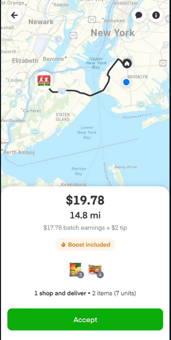 allcaponeeee's tweet photo. @PeterPans35 @Instacart @NYSLabor  this is @Instacart boost pay :) toll fee to staten island is 20 dollars :) https://t.co/3cdyGbYPeI