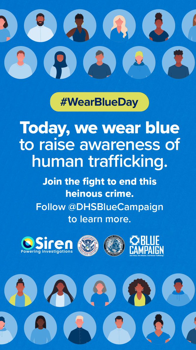 sirensearch's tweet photo. We joined the @DHSgov Blue Campaign in wearing blue today to raise awareness of #HumanTrafficking, see Brian Gilkey from our Sales team ⬇️.
Learn how you can participate in #WearBlueDay 💙
➡ https://t.co/mrinTn0Fl8
#AHTII #TeamATII #FollowMoneyFightSlavery #TraffickingIntel https://t.co/lUROeXYTYE