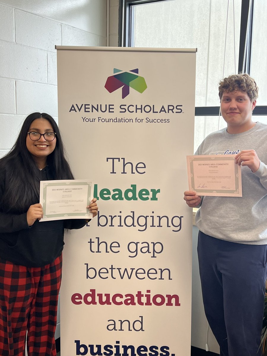 We are so proud of Talan (<a href="/Dsmeast/">East High School</a>) and Brenda (<a href="/DM_North/">DM North High School</a> ) for completing their CNA certification at Central Campus!  They stopped by the office to show off their credentials.  Love this!