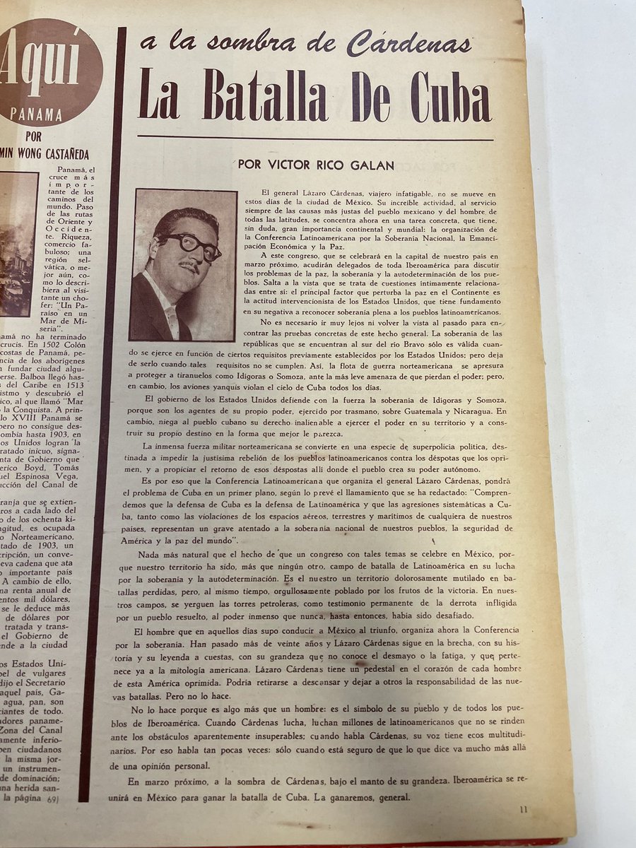 Revista_Memoria's tweet photo. Hoy se cumplen 50 años de la muerte de Victor Rico Galán, en 1961 protagonizó un debate frente a Emilio Uranga en las páginas de Siempre! a propósito de la actitud de Lázaro Cárdenas con Cuba y su revolución https://t.co/LMpxapBMyv