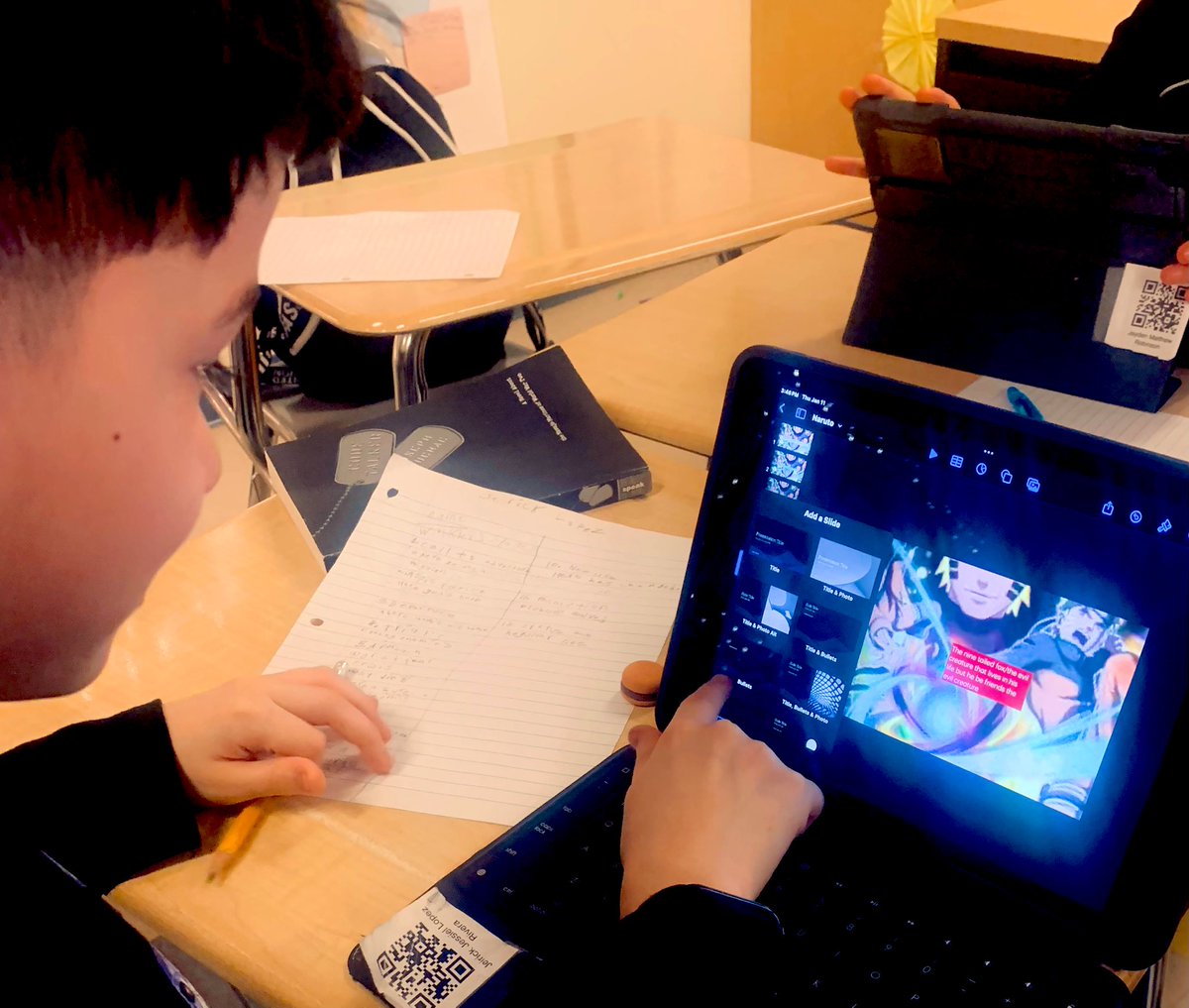 msurbansky's tweet photo. @6thgraders @OrchardSTEM used @AppleKeynote_ to create beautiful presentations demonstrating knowledge of the Hero’s Journey @GreatMindsEd @WitAndWisdom_ @CLEMetroSchools #cmsd https://t.co/ybxSvAui2j