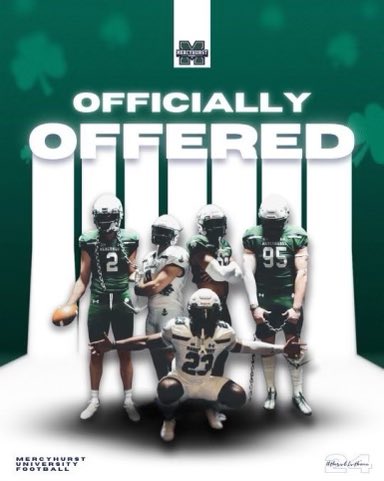 #AGTG received my first Official Offer today from <a href="/MercyhurstFB/">Mercyhurst Football</a> 

 Thank you <a href="/zconowal31/">Zach Conowal</a> for the great conversation today. 

<a href="/KnightsRecruit1/">Knights Recruiting</a> @Payse8 <a href="/RecruitGeorgia/">Recruit Georgia</a> <a href="/TopPreps/">SPORTS NEWS, VIDEOS, GRAPHICS, EXPOSURE & MORE</a> @recruitNE_GA <a href="/CSmithScout/">Chris Smith</a> <a href="/PlayBookAthlete/">PLAYBOOK ATHLETE</a> <a href="/NEGARecruits/">Northeast Georgia Recruits</a> <a href="/RustyMansell_/">Rusty Mansell</a> <a href="/dhglover/">🏈Coach Glove🏈</a> <a href="/coachgoodman53/">Mason Goodman</a>