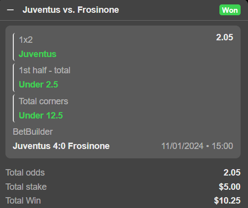 OnlyParleys's tweet photo. Next up, a lineup of successful parlays! 🎉💰 Excited to share the wins and celebrate the victories together. Let the winning streak continue! 🏆💪 #ParlayWins #SuccessTrain #onlyparlys #parlys #JuventusFrosinone #BarcelonaOsasuna https://t.co/fpJ96ZADWj