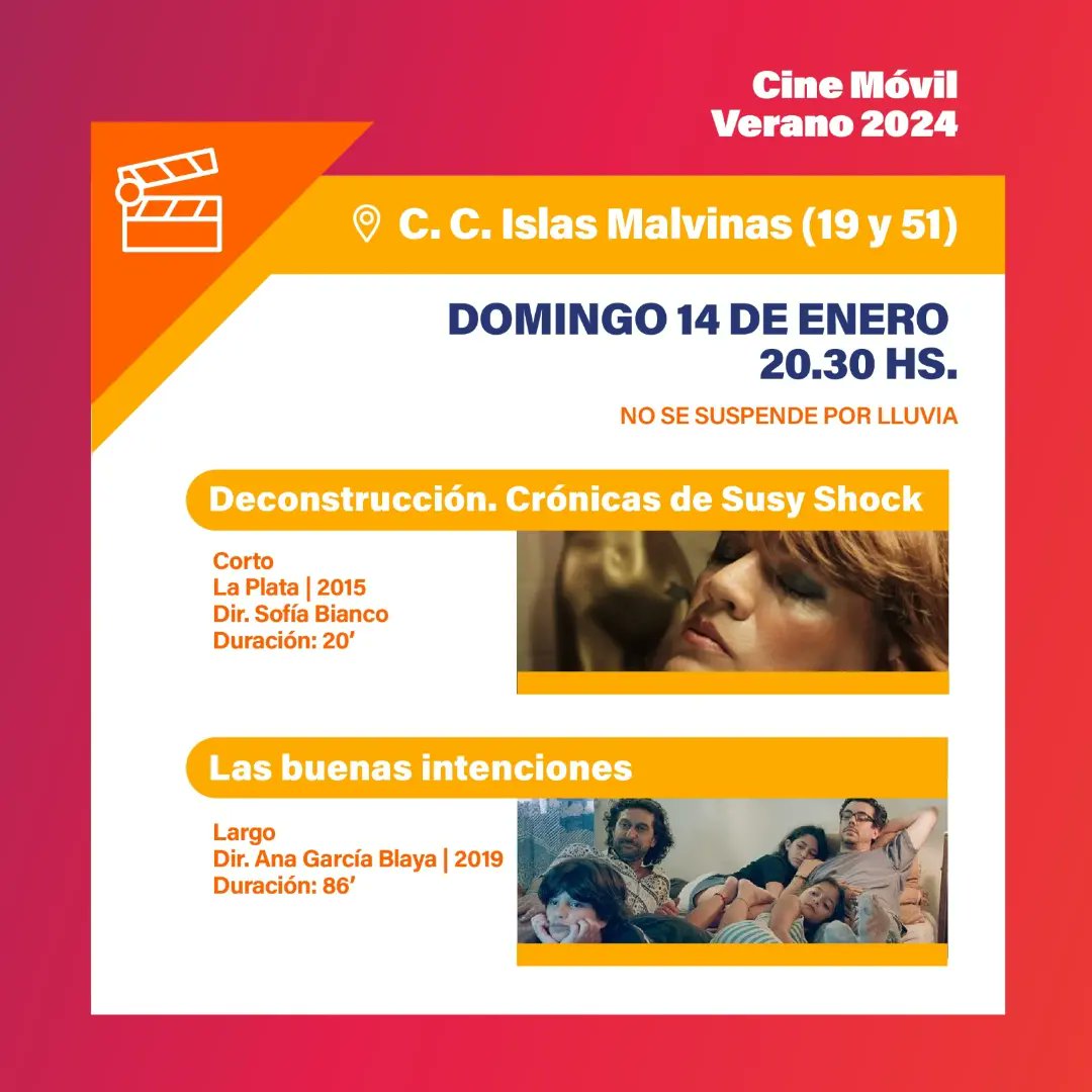Doble programa de cine móvil al aire libre, en defensa del cine nacional y regional