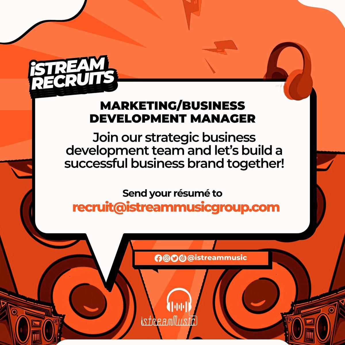 iStreamMusicGh's tweet photo. iStream Recruits‼️
Your Marketing and Business Development experience is much needed in our team!

We want to build a solid business foundation with you. 

If you’re interested in our job offer, kindly send your CV and Cover Letter to our email

recruit@istreammusicgroup.com https://t.co/NHiOsYbMD9