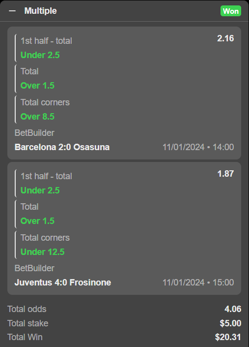 OnlyParleys's tweet photo. Next up, a lineup of successful parlays! 🎉💰 Excited to share the wins and celebrate the victories together. Let the winning streak continue! 🏆💪 #ParlayWins #SuccessTrain #onlyparlys #parlys #JuventusFrosinone #BarcelonaOsasuna https://t.co/fpJ96ZADWj