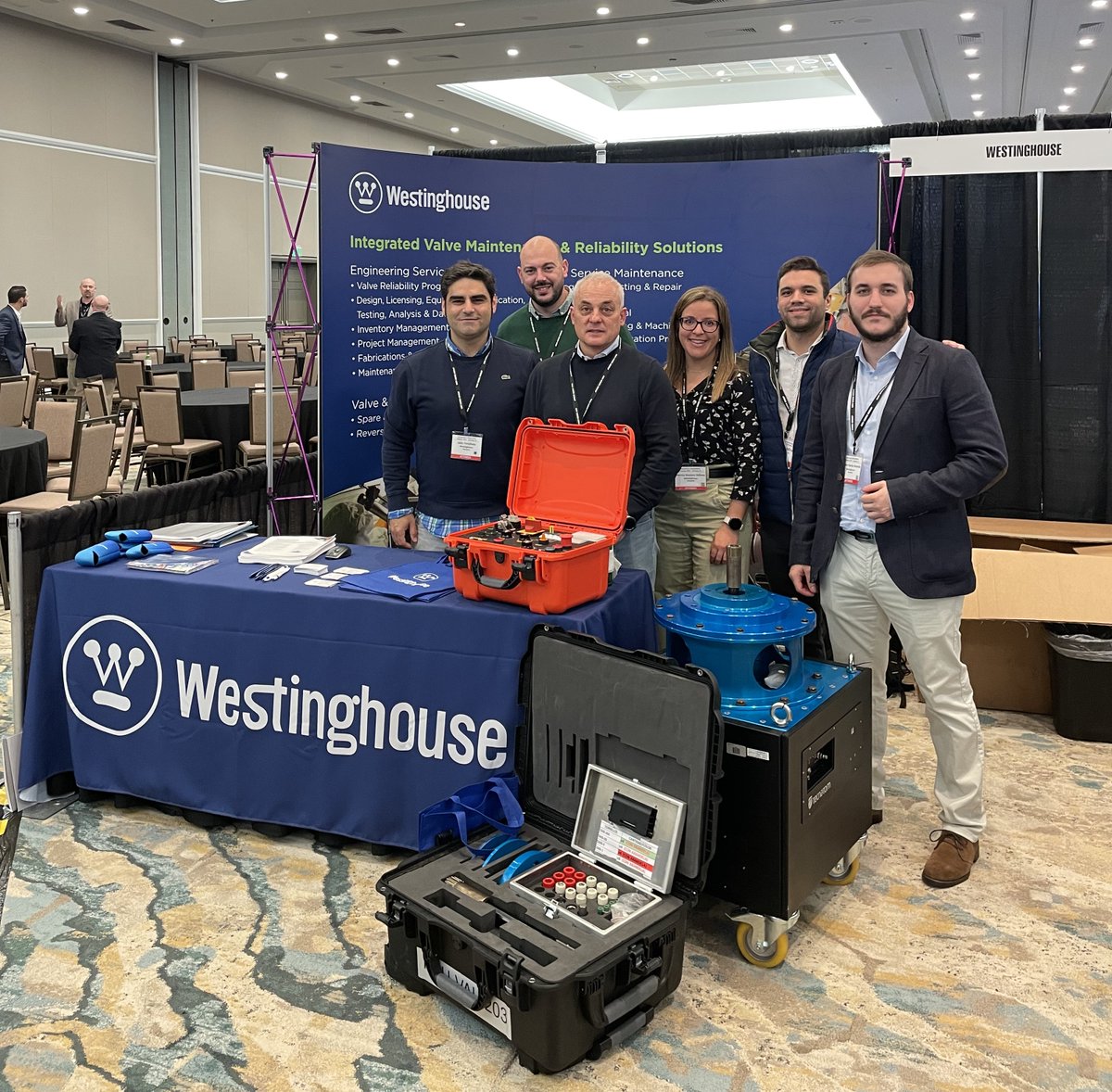 WECNuclear's tweet photo. 📅 Our Westinghouse valve team, including @Tecnatom, has kicked off 2024 by attending sessions &amp; exhibiting this week at the innovative MUG Conference in Orlando, Fla., with a focus on:
📍 Motor &amp; air-operated valves
📍 Compressed air systems
📍 Fluid leak management programs https://t.co/eVa2OMMdTP