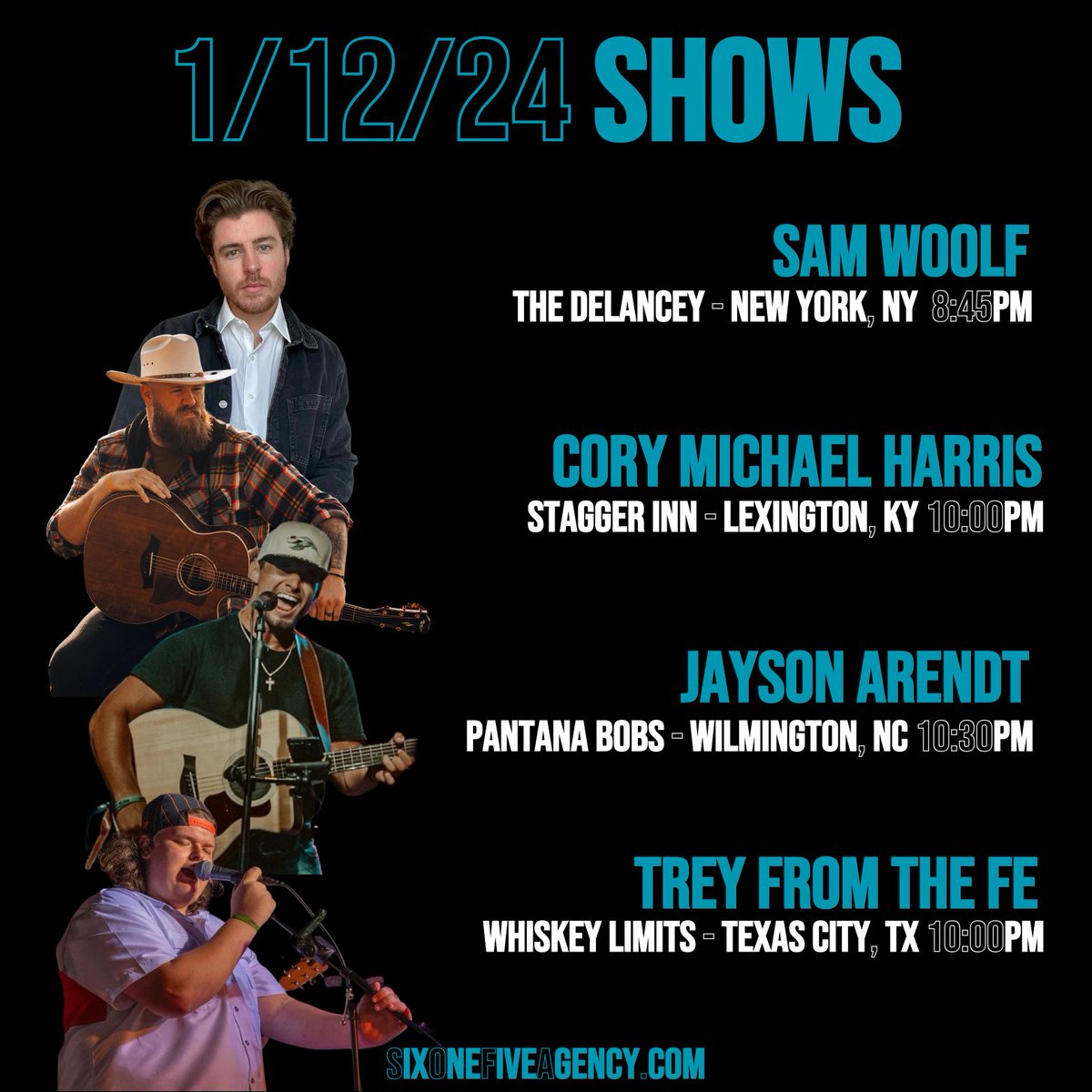 SixOneFiveAgcy's tweet photo. Friday Night Shows! If you’re in New York, Kentucky, Texas or North Carolina, check out one of our guys LIVE!
#LIVEmusic #Music #LocalArtist #Singer #Songwriter #SingerSongwriter #FullBand #SixOneFive #SixOneFiveAgency #NewYork #Kentucky #Texas #NorthCarolina #Nashville https://t.co/qWp6Wy0snn