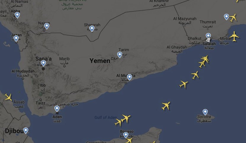 ❗Yemen's airspace is empty ahead of expected joint US and UK strikes against the Houthis.