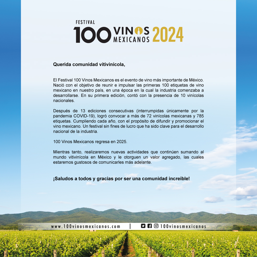100VinosMex's tweet photo. Estimada comunidad, compartimos con ustedes información importante.🍷🇲🇽 https://t.co/PkGJ95RYDf