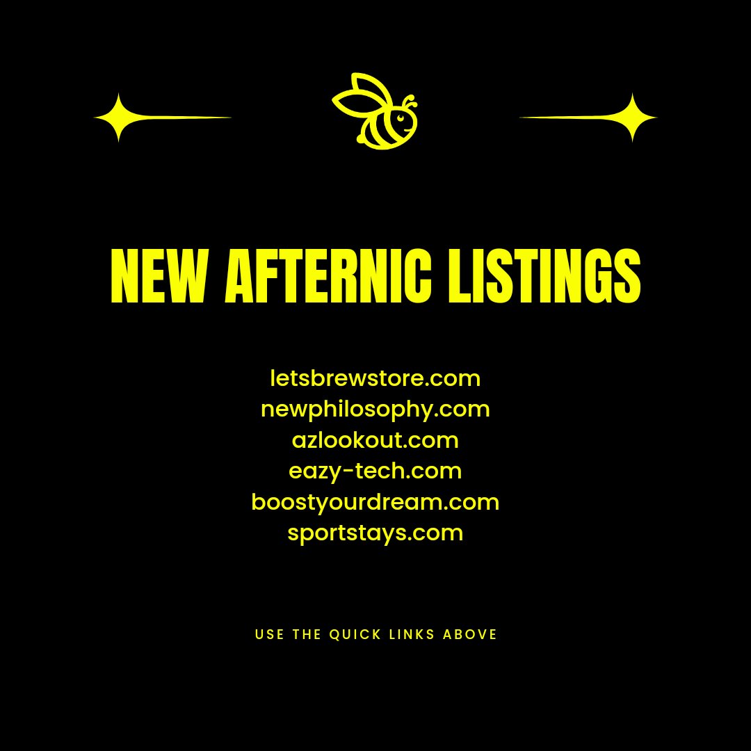 🚨 NEW @AFTERNIC LISTINGS 🚨 💥 NOW AVAILABLE 💥 ⚡ letsbrewstore.com ⚡ newphilosophy.com ⚡ azlookout.com ⚡️ eazy-tech.com ⚡ boostyourdream.com ⚡️ sportstays.com 🐝 Acquire them today! 🐝 #domainsforsale #godaddy #afternic