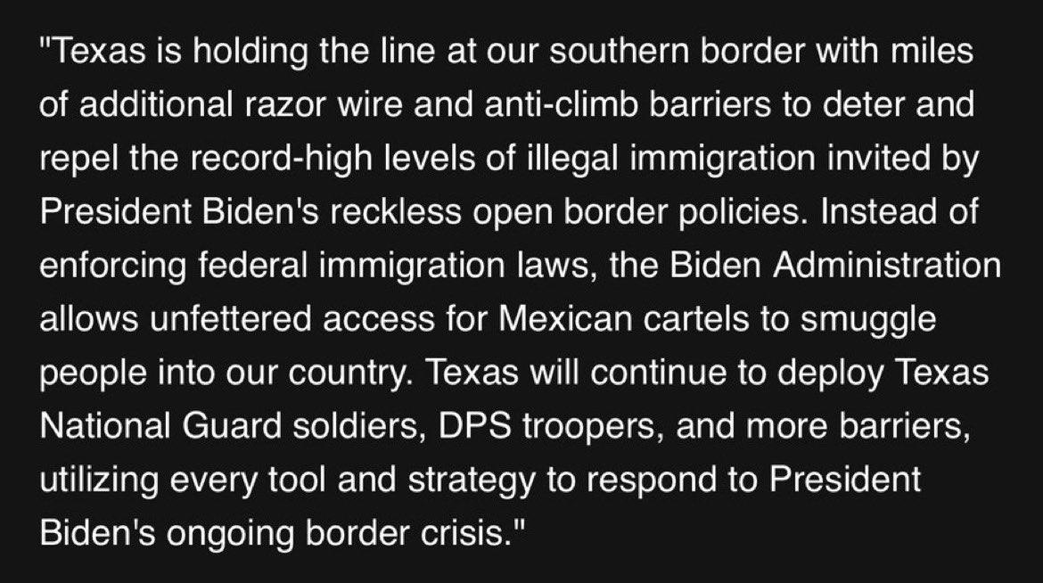The Patriot Voice (@tpv_john) on Twitter photo BREAKING!🚨 Texas has OFFICIALLY started seizing the land near Eagle Pass under direct orders from .<a href="/GregAbbott_TX/">Greg Abbott</a>
This is HUGE, because for months the Federal Government did EVERYTHING they could to make it hard for Texas to fight back the illegal immigrant INVASION. They just BREAKING!🚨 Texas has OFFICIALLY started seizing the land near Eagle Pass under direct orders from .<a href="/GregAbbott_TX/">Greg Abbott</a>
This is HUGE, because for months the Federal Government did EVERYTHING they could to make it hard for Texas to fight back the illegal immigrant INVASION. They just