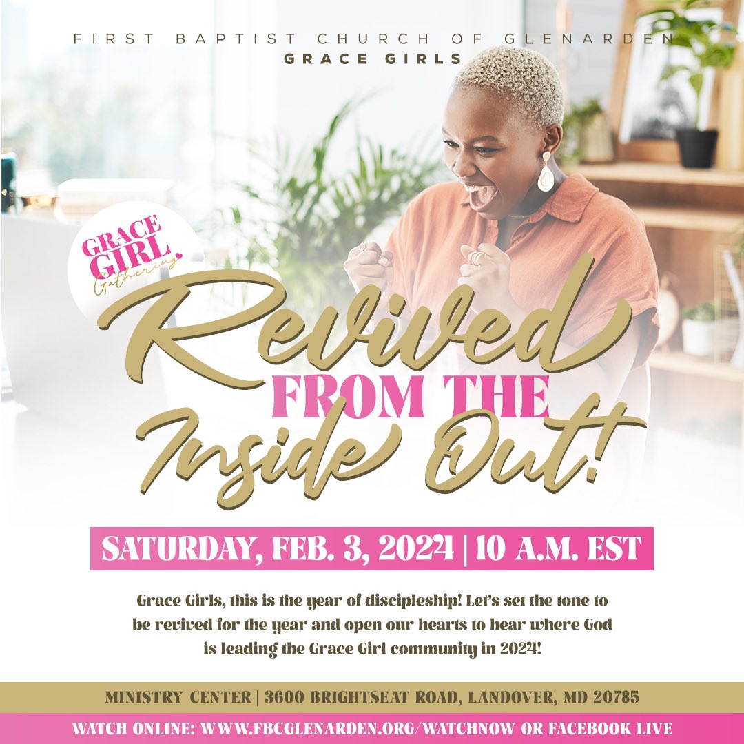 Grace Girls, this is the year of discipleship!  What better way to kick off our Grace Girl Gatherings than with a time of being revived!  Let’s set the tone for the year and open our hearts to hear where God is leading the Grace Girl community in 2024!  See you on 2/3/24!