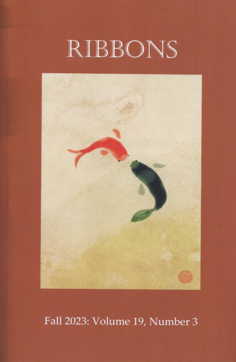 DavidTerelinck's tweet photo. The Fall issue of the TSA journal Ribbons arrived recently. Delighted to open it and find my winning tanka from the 2023 Sanford Goldstein International Tanka Contest, along with the judging comments. https://t.co/BIlBA7OriR