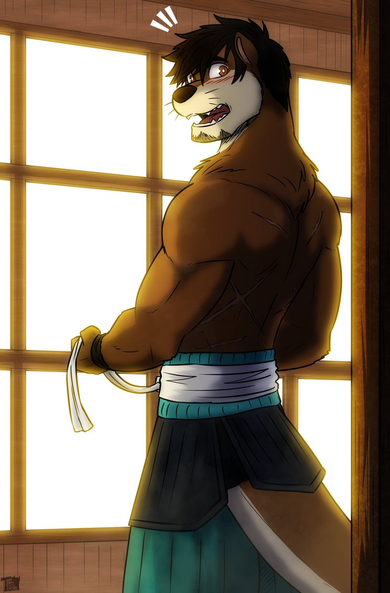 TimLakeCheetah's tweet photo. "Oh wow, I didn't see you were there!"

Junki was changing, but hadn't noticed that there were curious eyes at the door.
Please close the door, Junki is a shy guy!

#furry #furryartwork https://t.co/DZOUD2jD2J