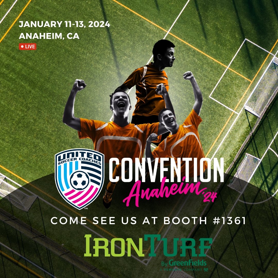TenCateGrassUS's tweet photo. Net a winning goal with TenCate at the United Soccer Coaches Conference 🏆⚽! Discover our FIFA-preferred turf in Anaheim, CA, Jan 11-14. #IRONTURF #Greenfields #GeoSportLighting #fifaprefferedproducer #StrongerUnited24 https://t.co/okrugqmHMV