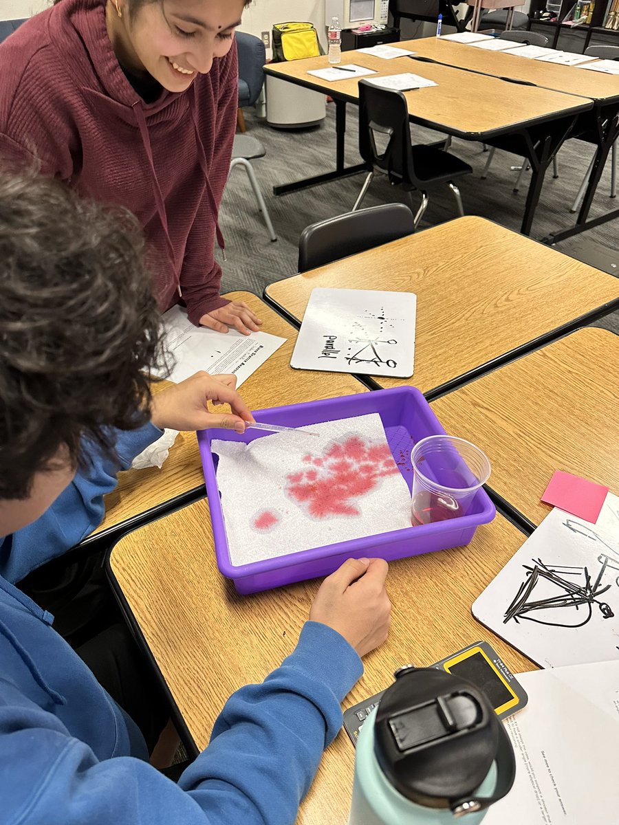 icossipentarhos's tweet photo. Pearson’s Geometry class today was able to begin exploring blood spatter and how it is intertwined with trigonometry.  Huge shout out to Mrs. Dinger and the Frisco PD CSI Unit 👏
#PearsonSTRONG @FISD_PearsonMS https://t.co/6f2yBJ9dHq