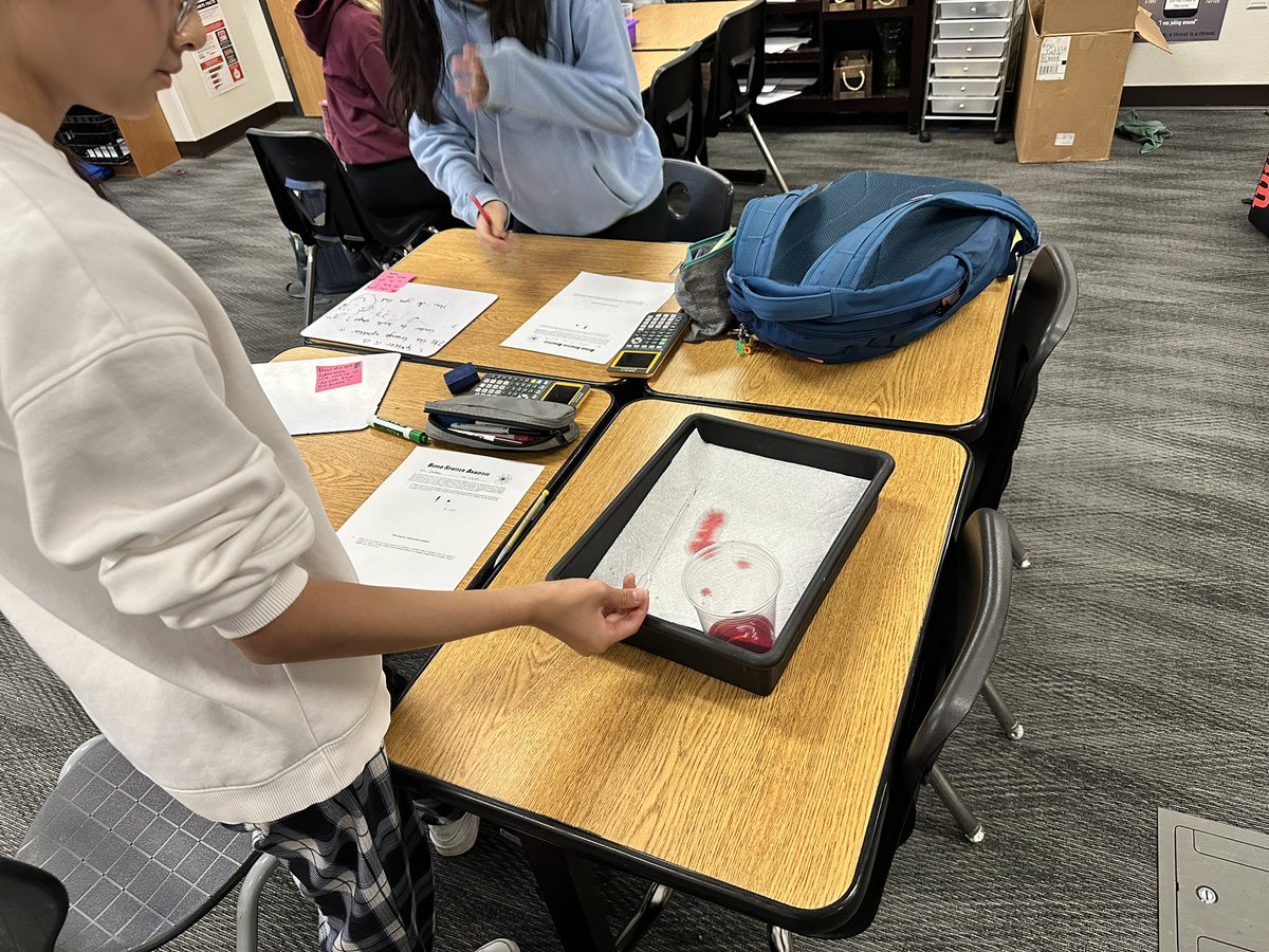icossipentarhos's tweet photo. Pearson’s Geometry class today was able to begin exploring blood spatter and how it is intertwined with trigonometry.  Huge shout out to Mrs. Dinger and the Frisco PD CSI Unit 👏
#PearsonSTRONG @FISD_PearsonMS https://t.co/6f2yBJ9dHq