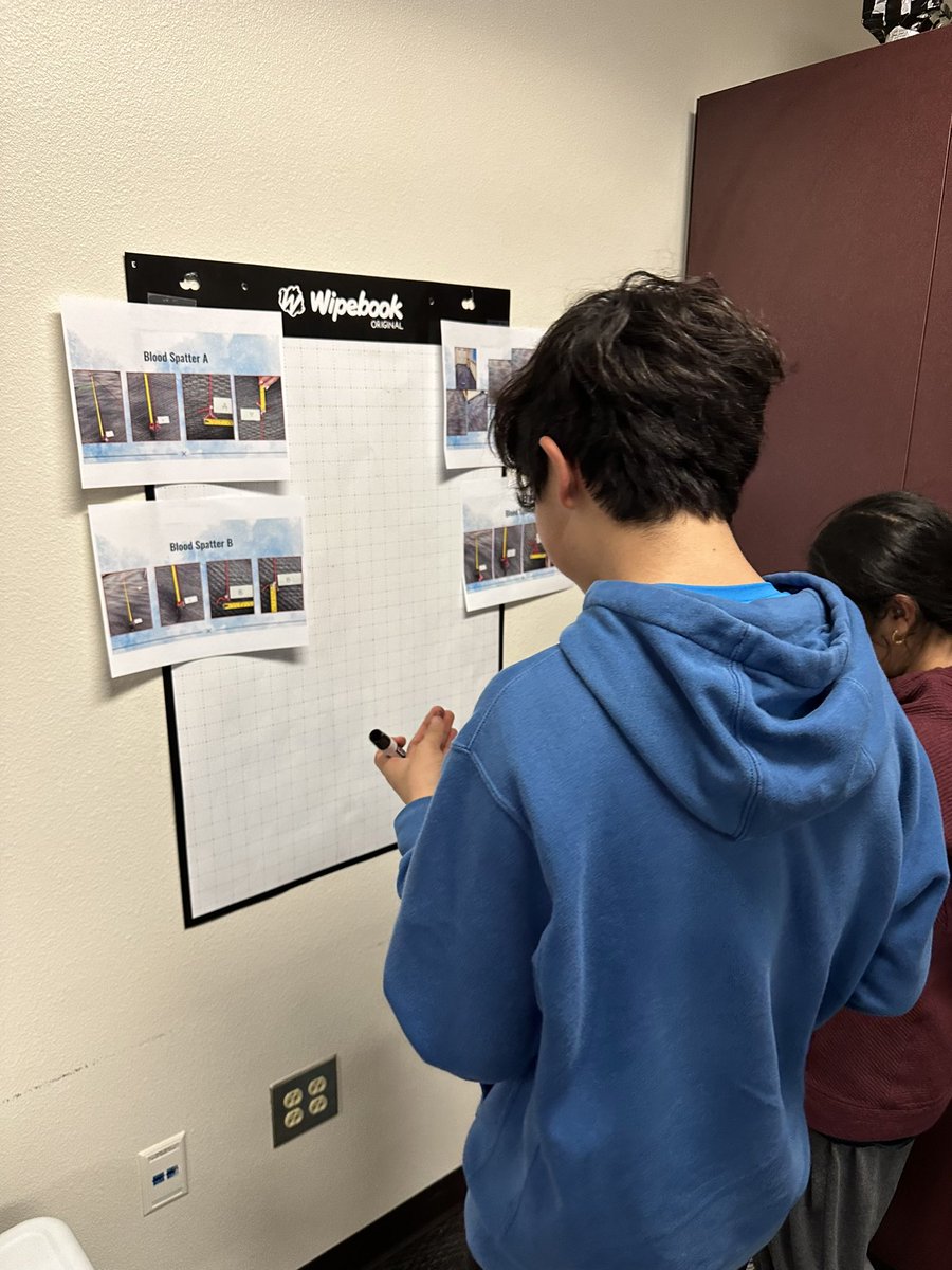 icossipentarhos's tweet photo. Pearson’s Geometry class today was able to begin exploring blood spatter and how it is intertwined with trigonometry.  Huge shout out to Mrs. Dinger and the Frisco PD CSI Unit 👏
#PearsonSTRONG @FISD_PearsonMS https://t.co/6f2yBJ9dHq