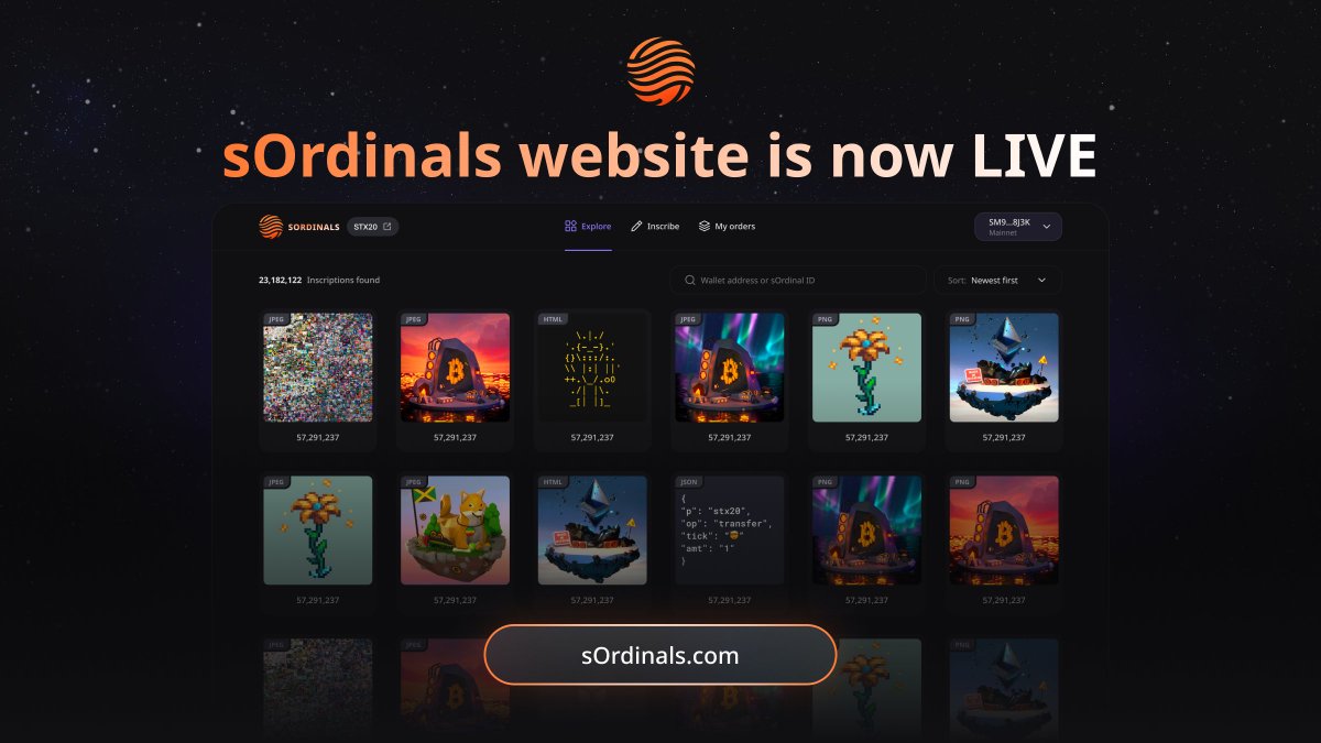 StxOrds's tweet image. Introducing sORDINALS (sORDS) - a groundbreaking initiative for Inscriptions on Stacks! This development brings image inscriptions to the Stacks ecosystem and enhances scalability for Bitcoin Ordinals. Ready to dive in? Inscribe now at sordinals.com. Explore further…