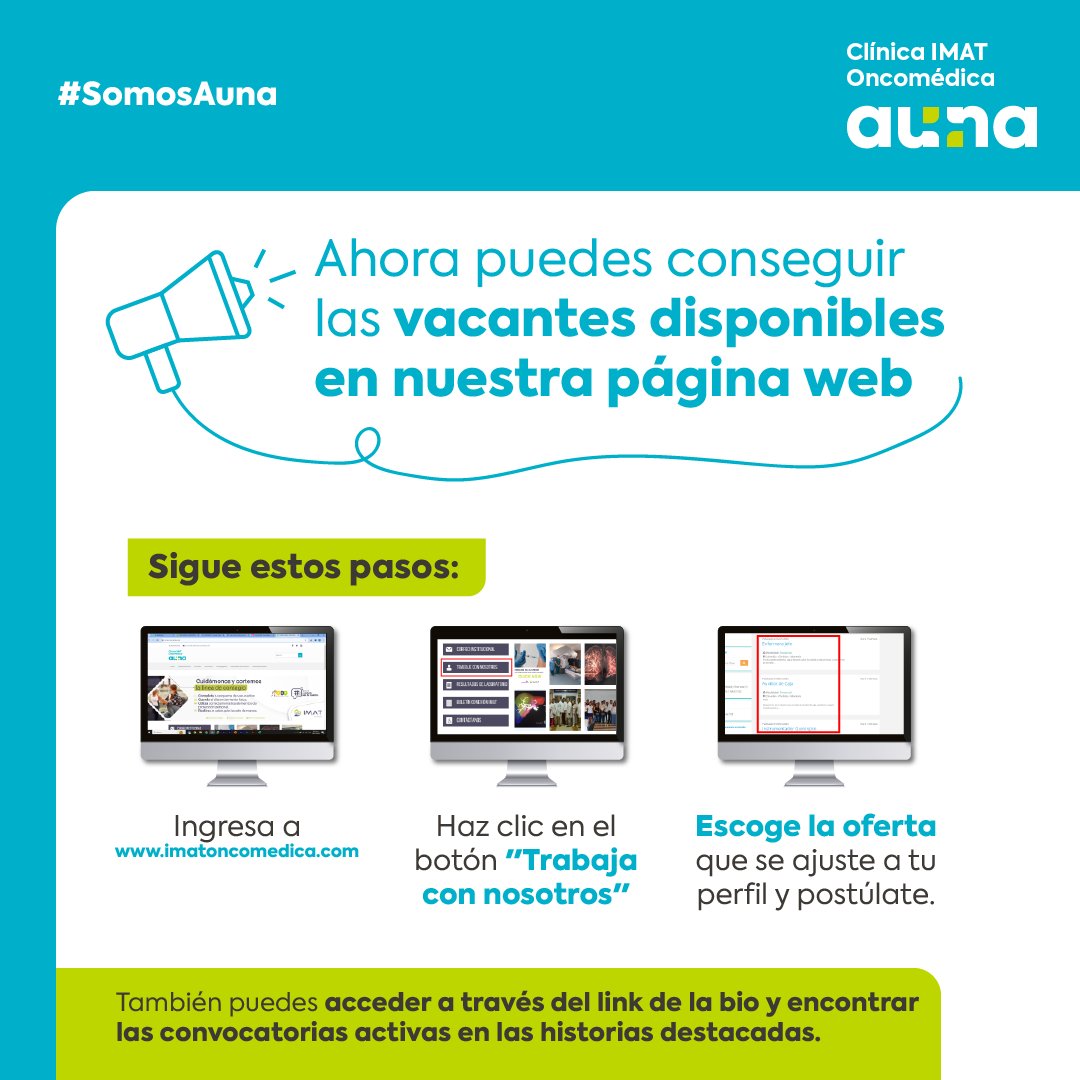 ¡Ahora es más sencillo encontrar nuestras vacantes disponibles! Sigue los pasos de la imagen y postúlate a la que se ajuste a tu perfil📷
#TrabajoSiHay #trabajo