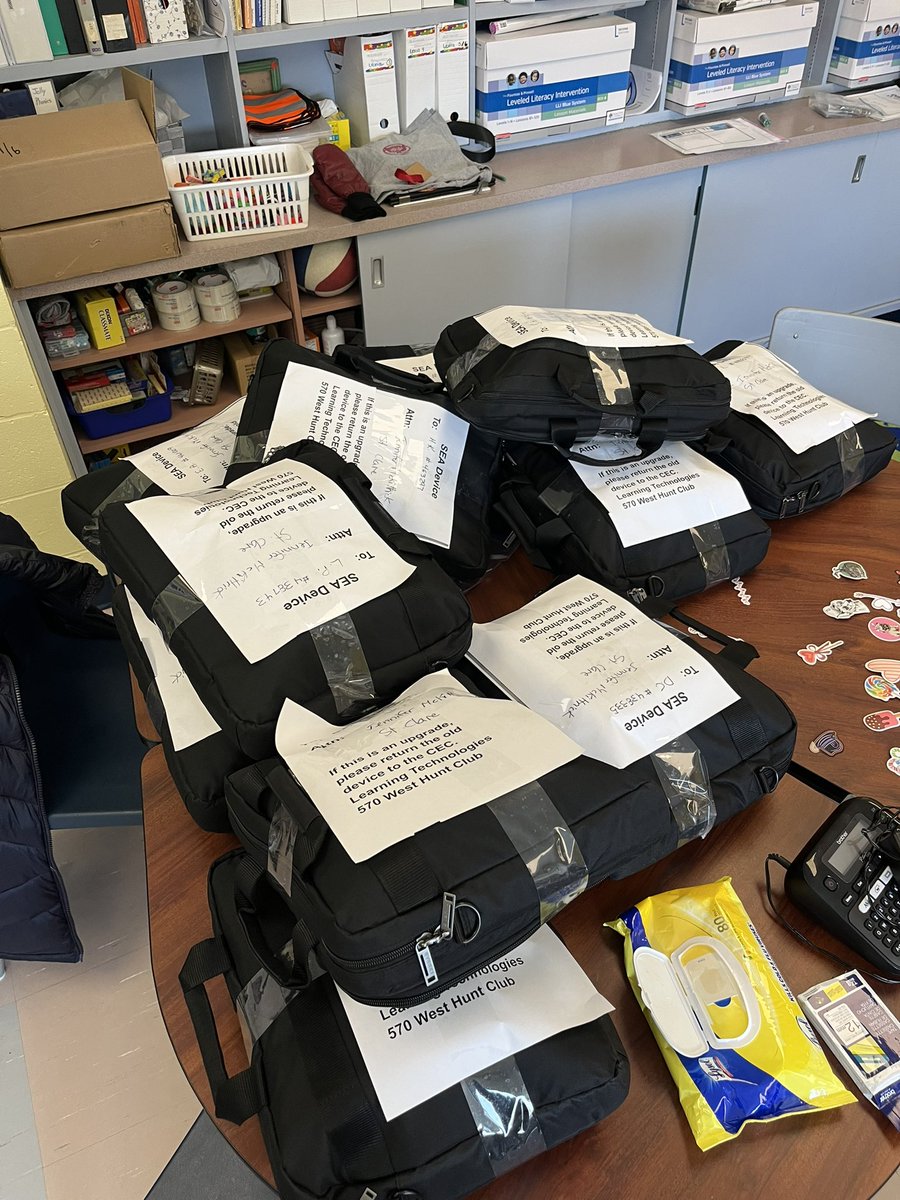 MrsMcKittrick's tweet photo. It was Christmas all over again today @StClareOCSB as we received a whole bunch of SEA Chromebooks!
#OCSBSpecEd https://t.co/RmBRkiKhDb